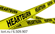 Изжога (heartburn). Желтая оградительная лента. Стоковая иллюстрация, иллюстратор WalDeMarus / Фотобанк Лори
