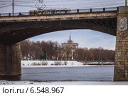 Город Тверь. Новый (Николаевский) мост через Волгу (2012 год). Стоковое фото, фотограф Ольга Денисова / Фотобанк Лори