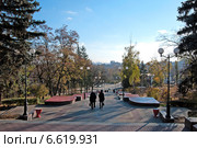 Лестница с каскадом фонтанов осенью. Липецк (2014 год). Стоковое фото, фотограф Румянцева Наталия / Фотобанк Лори