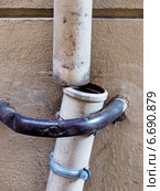 defective drainage pipes. Стоковое фото, фотограф Erwin Wodicka / Фотобанк Лори