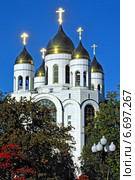 Храм Христа Спасителя сияет на солнце. Калининград, Россия (2014 год). Стоковое фото, фотограф Сергей Трофименко / Фотобанк Лори