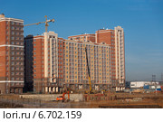 ТиНАО, Коммунарка. Вид на дома-новострйки и поле осенью в Новой Москве (2014 год). Редакционное фото, фотограф Алексей Голубович / Фотобанк Лори