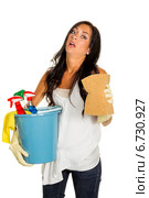 housewife annoys brush over. Стоковое фото, фотограф Erwin Wodicka / Фотобанк Лори