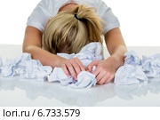 woman in office with burnout. Стоковое фото, фотограф Erwin Wodicka / Фотобанк Лори