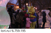 Январь 2014. Новогодняя елка "HARIBO" и ростовая кукла в Парке Горького в Москве. Редакционное видео, видеограф Арташес Оганджанян / Фотобанк Лори