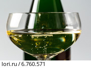 champagne glass with champagne bottle. Стоковое фото, фотограф Erwin Wodicka / Фотобанк Лори
