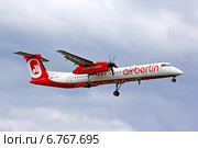 Air Berlin Bombardier De Havilland DHC-8 Q400 (2014 год). Редакционное фото, фотограф Art Konovalov / Фотобанк Лори
