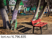 Лавочка в парке, Ряжск, Рязанская область (2014 год). Стоковое фото, фотограф Марина Круглякова / Фотобанк Лори