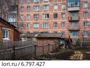 Пятиэтажный блочный дом. Сасово, Рязанская область (2014 год). Редакционное фото, фотограф Марина Круглякова / Фотобанк Лори