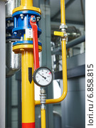 gas heating system boiler room equipments. Стоковое фото, фотограф Дмитрий Калиновский / Фотобанк Лори