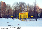 Газовый распределитель в городе зимой (2015 год). Редакционное фото, фотограф Александр Замараев / Фотобанк Лори