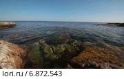 Побережье Черного моря в Крыму, мыс Тарханкут. Стоковое видео, видеограф Анатолий Типляшин / Фотобанк Лори