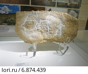 Баку, Культурный центр Гейдара Алиева, наскальные рисунки эпохи мезолита на выставке (2014 год). Редакционное фото, фотограф Татьяна Юни / Фотобанк Лори