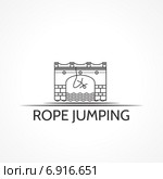 Роуп-джампинг (роупджамп, rope jumping), черно-белая иконка. Стоковая иллюстрация, иллюстратор Oleksandr Yershov / Фотобанк Лори