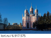Це́рковь Рождества́ свято́го Иоа́нна Предте́чи (Чесме́нская) и Чесменский дворец. Санкт-Петербург (2015 год). Стоковое фото, фотограф Сергей Афанасьев / Фотобанк Лори