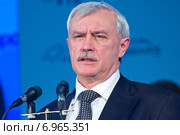 Губернатор Санкт-Петербурга Георгий Полтавченко (2015 год). Редакционное фото, фотограф Александр Тарасенков / Фотобанк Лори