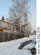 Город Заводоуковск. Прогалина на заснеженной дороге (2014 год). Стоковое фото, фотограф Александр Тараканов / Фотобанк Лори