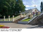 Лестница к Приморскому бульвару. Силламяэ, Эстония (2014 год). Стоковое фото, фотограф Александр Щепин / Фотобанк Лори