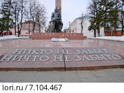Памятник героям Великой Отечественной войны и Вечный огонь - "Никто не забыт. Ничто не забыто". Зарайск, Московская область (2015 год). Редакционное фото, фотограф Илюхина Наталья / Фотобанк Лори
