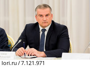 Председатель Совета министров Республики Крым, Аксёнов Сергей Валерьевич (2015 год). Редакционное фото, фотограф Андрей Дегтярёв / Фотобанк Лори