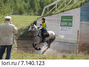 Чемпионат России по конному троеборью 2014. Водное препятствие. Редакционное фото, фотограф Устинова Мария / Фотобанк Лори