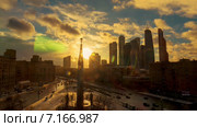 Площадь Дорогомиловская Застава вечером, Москва, таймлапс (2015 год). Редакционное видео, видеограф Серёга / Фотобанк Лори