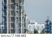 Московский нефтеперерабатывающий завод в Капотне, Россия. Стоковое фото, фотограф Юрий Губин / Фотобанк Лори