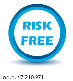 Голуба круглая иконка с надписью risk free. Стоковая иллюстрация, иллюстратор Иван Рябоконь / Фотобанк Лори