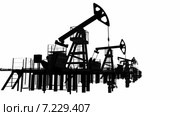 Силуэт нефтяной качалки. Изолировано на белом. Стоковая анимация, аниматор Кирилл Черезов / Фотобанк Лори