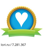 Gold heart card logo. Стоковая иллюстрация, иллюстратор Иван Рябоконь / Фотобанк Лори