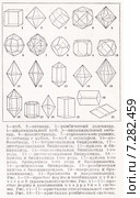 Виды кристаллов. Малая советская  энциклопедия, 1930 год. Стоковая иллюстрация, иллюстратор Макаров Алексей / Фотобанк Лори
