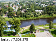 Город Вологда, вид сверху с рекой Вологдой (2008 год). Стоковое фото, фотограф Солодовникова Елена / Фотобанк Лори