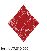 Red grunge diamonds card logo. Стоковая иллюстрация, иллюстратор Иван Рябоконь / Фотобанк Лори