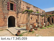 Arkadi Monastery, symbol of the struggle of Cretans against the Ottoman Empire , Rethymno, Crete, Greece. Стоковое фото, агентство BE&W Photo / Фотобанк Лори