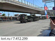 Военная техника на Новой Башиловке после парада в честь Дня Победы в Москве 9 мая 2015 года. Редакционное фото, фотограф lana1501 / Фотобанк Лори