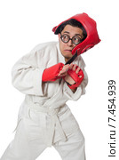 Man boxer isolated on white. Стоковое фото, фотограф Elnur / Фотобанк Лори