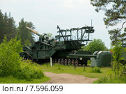 Железнодорожный артиллерийский транспортер ТМ-3-12 (305 мм). Форт "Красная горка" (2015 год). Редакционное фото, фотограф Александр Щепин / Фотобанк Лори