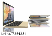 Новый серебряный, золотой и серый MacBook Air. Редакционная иллюстрация, иллюстратор Sanda Stanca / Фотобанк Лори