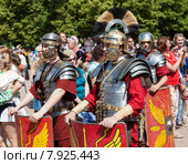 Воины военно-исторического клуба Legio V Macedonica. Санкт-Петербург (2015 год). Редакционное фото, фотограф Сергей Афанасьев / Фотобанк Лори