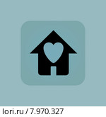 Pale blue beloved house icon. Стоковая иллюстрация, иллюстратор Иван Рябоконь / Фотобанк Лори