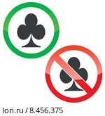 Clubs permission signs set. Стоковая иллюстрация, иллюстратор Иван Рябоконь / Фотобанк Лори