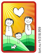 colorful happy family illustration. Стоковая иллюстрация, иллюстратор Cienpies Design / PantherMedia / Фотобанк Лори