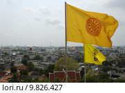 flag thailand bangkok buddhistische fahne. Стоковое фото, фотограф Carmen Mair / PantherMedia / Фотобанк Лори