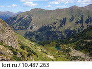 Озеро Нижняя запятая и хребет Чегет-Чат, Архыз, КЧР. Стоковое фото, фотограф Оглоблин Андрей Николаевич / Фотобанк Лори