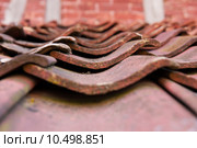 old tiles moss rooftop anciently. Стоковое фото, фотограф Heiko Barth / PantherMedia / Фотобанк Лори