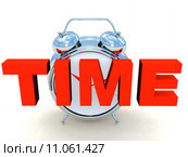 the word time,alarrm clock in the back ground. Стоковое фото, фотограф daniel guffanti / PantherMedia / Фотобанк Лори