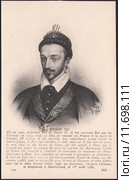 Генрих III (Henri III de Valois) - последний король Франции из династии Валуа.Старинная почтовая карточка. Стоковая иллюстрация, иллюстратор александр афанасьев / Фотобанк Лори