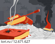 Информационная война. Стоковая иллюстрация, иллюстратор Евгений Бакал / Фотобанк Лори