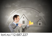 Businessman with duck. Стоковое фото, фотограф Sergey Nivens / Фотобанк Лори