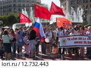 Parade dedicated to the 70th Anniversary of victory from World War II in Barcelona (2015 год). Редакционное фото, фотограф Яков Филимонов / Фотобанк Лори